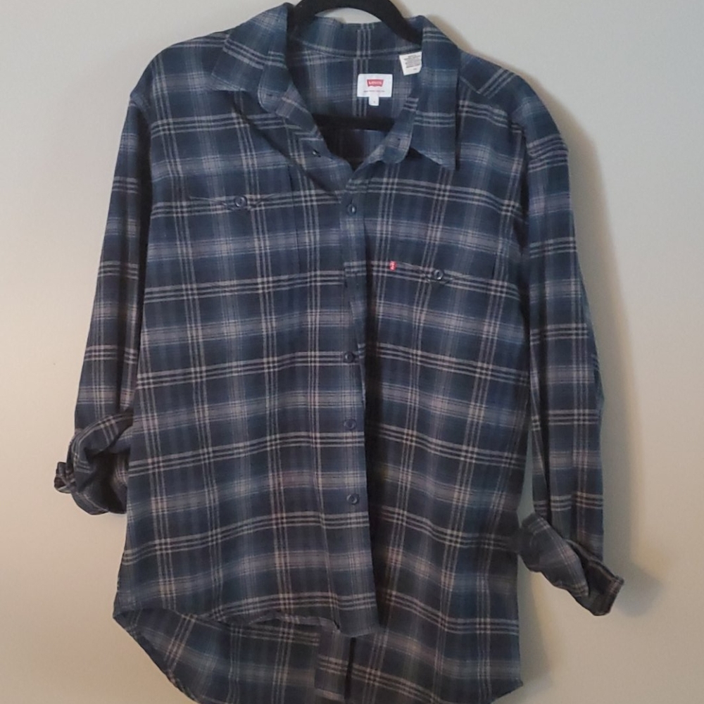 Levi Blue and Gray Flannel